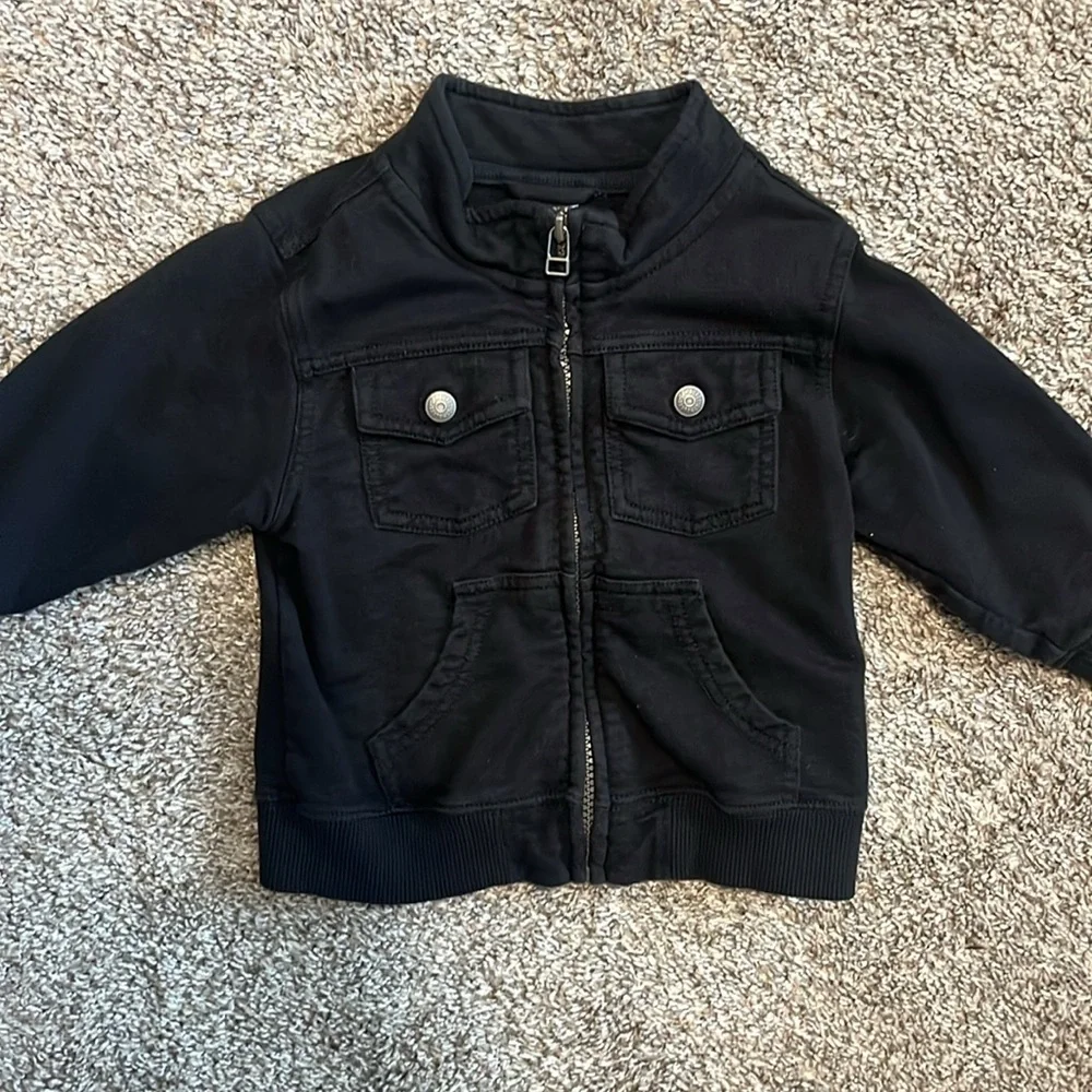 Gymboree Toddler Black Zip Up Lightweight Jacket‎ 12-24M